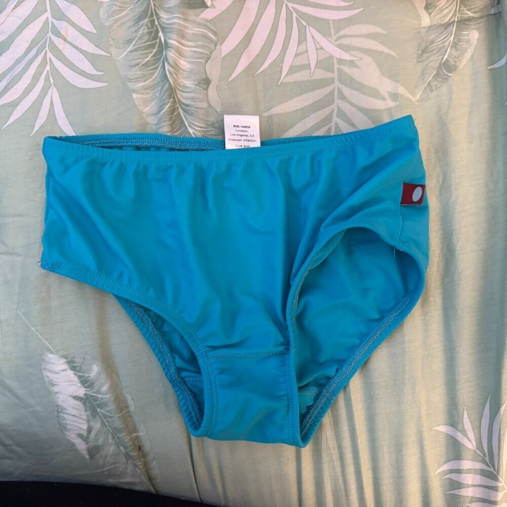 City Threads high waisted girl's bikini bottom - blue